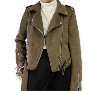 Zara Suede Moto Jacket